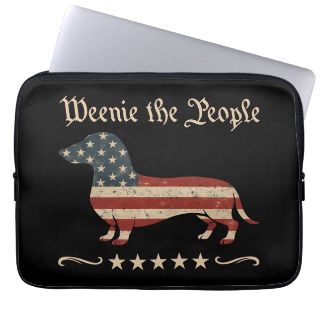 Housse Pour Ordinateur Portable Weenie Le Peuple Dachshund 4 juillet (Devant)