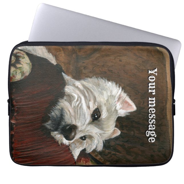 Housse Pour Ordinateur Portable Westie sur canapé (Devant)