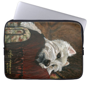 Housse Pour Ordinateur Portable Westie sur canapé
