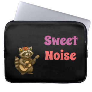 Housse Pour Ordinateur Portable Whimsical Woodland Raccoon - Floral Music Design