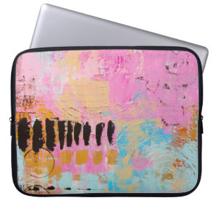 Housse Pour Ordinateur Portable White and red abstract painting