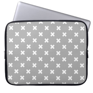 Housse Pour Ordinateur Portable White cross stitches