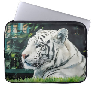 Housse Pour Ordinateur Portable White Majesty - La faune du tigre au repos