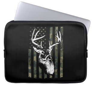 Housse Pour Ordinateur Portable Whitetail Buck Deer Hunting USA Camouflage Amériqu