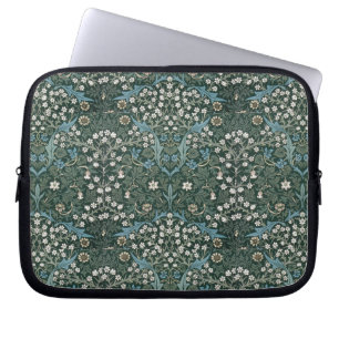 Housse Pour Ordinateur Portable William Morris Bleu Blanc & Vert Floral
