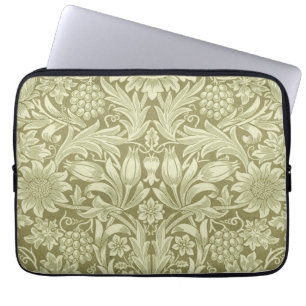 Housse Pour Ordinateur Portable William Morris Fleur verte tournesol