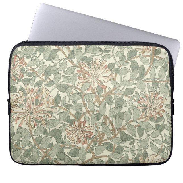 Housse Pour Ordinateur Portable William Morris Honeysuckle Vert Floral (Devant)