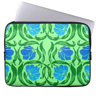 Housse Pour Ordinateur Portable William Morris Pimpernel, Blue & Lime Green