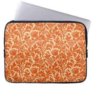 Housse Pour Ordinateur Portable William Morris Thistle Damask, Mandarin Orange