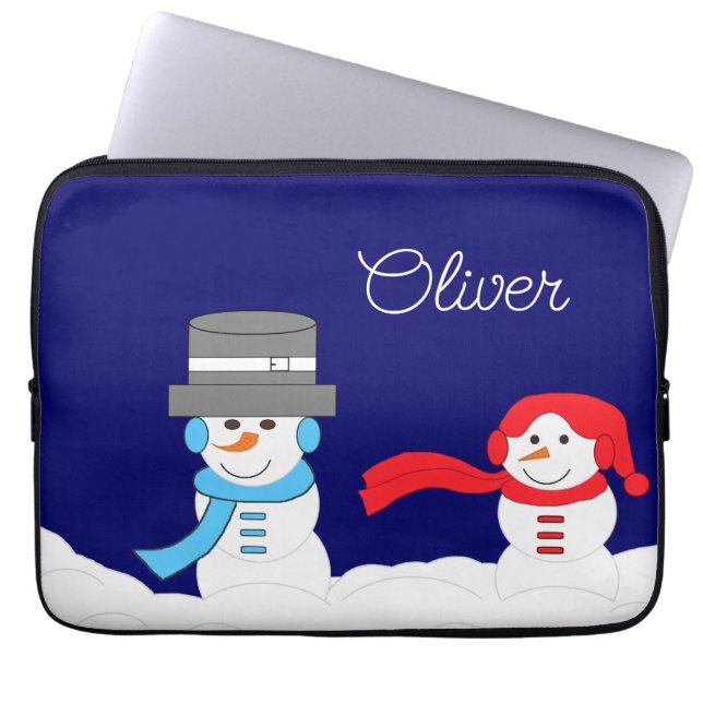 Housse Pour Ordinateur Portable Winter is Snowy:  Dark Blue (Devant)