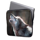 Housse Pour Ordinateur Portable Wolf Howling Loup solitaire (devant gauche)