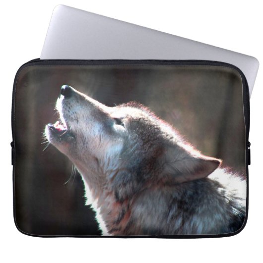Housse Pour Ordinateur Portable Wolf Howling Loup solitaire (Devant)