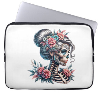 Housse Pour Ordinateur Portable Woman Skull Dia De Los Muertos Skeleton