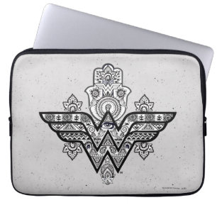 Housse Pour Ordinateur Portable Wonder Woman Spirituel Paisley Hamsa Logo