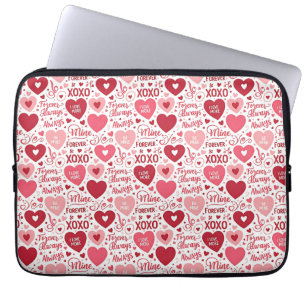 Housse Pour Ordinateur Portable XOXO & Toujours à Moi Rose Rouge