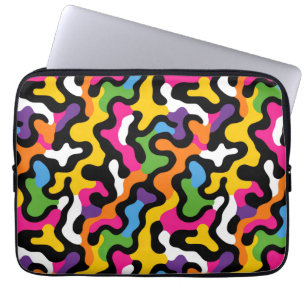 Housse Pour Ordinateur Portable y2k Retro Aesthétiquement Coloré Fils Motif funky