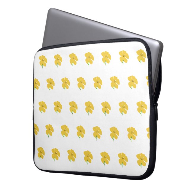 Housse Pour Ordinateur Portable Yellow floral (devant gauche)