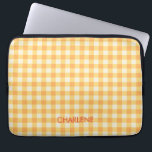 Housse Pour Ordinateur Portable Yellow Orange Ish Preppy En vichy Plaid<br><div class="desc">Moderne et tendance en vichy plaid motif en été préféré jaune et pêche couleur orange.</div>