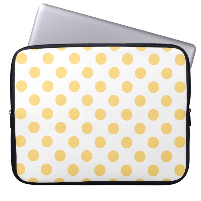 Housse Pour Ordinateur Portable Yellow polkadots (Devant)