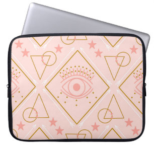 Housse Pour Ordinateur Portable Yeux en or rose : conception géométrique sans cout