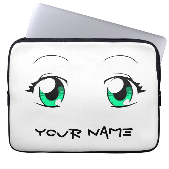 Housse Pour Ordinateur Portable Yeux faits sur commande de fille d'Anime de (Devant)