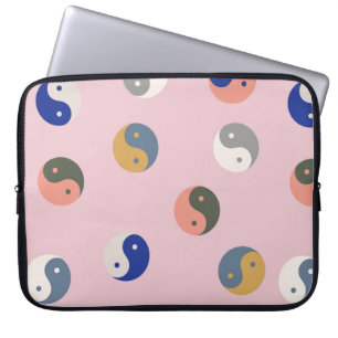 Housse Pour Ordinateur Portable Yin et yang motif sans faille, spirituel répétable