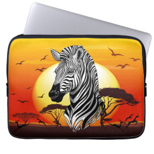 Housse Pour Ordinateur Portable Zebra African Savanna Wild Animal