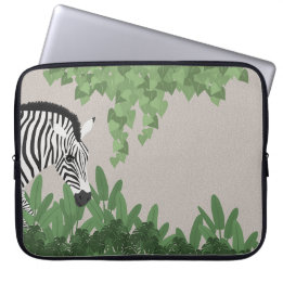 Housse Pour Ordinateur Portable Zèbre parmi les feuilles