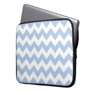 Housse Pour Ordinateur Portable Zigzag bleu clair et blanc
