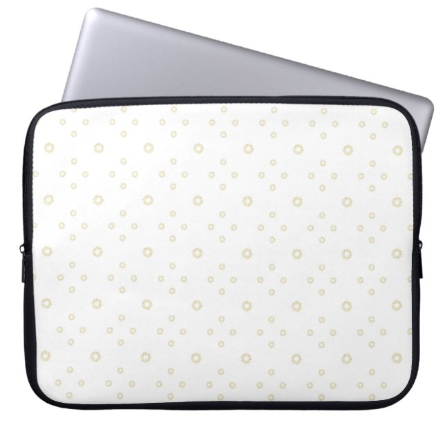 Housse Pour Ordinateur Portable Zinnia Soleil Blanc | Or (Devant)