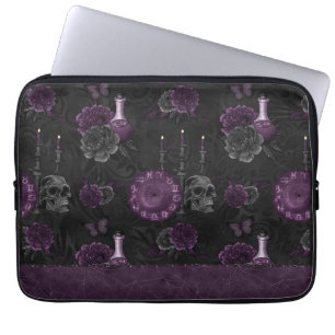Housse Pour Ordinateur Portable Zodiac Magie   Plum violet foncé Roses de crâne go