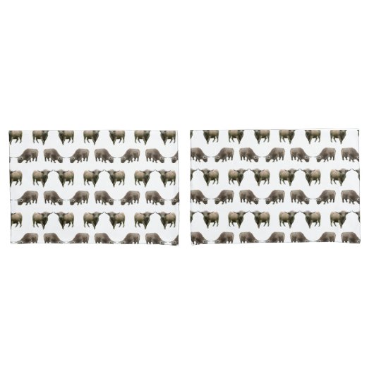 Housses de coussin Frénésie de Vache des Highlands (devant-Set)