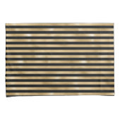 Housses de Coussin Rayées Noir et Or (devant-Droit)