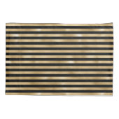 Housses de coussin rayées noir et or pour lit (Dos-gauche)
