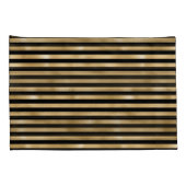 Housses de coussin rayées noir et or pour lit (Dos-Droit)