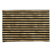 Housses de coussin rayées noir et or pour lit (devant-Droit)