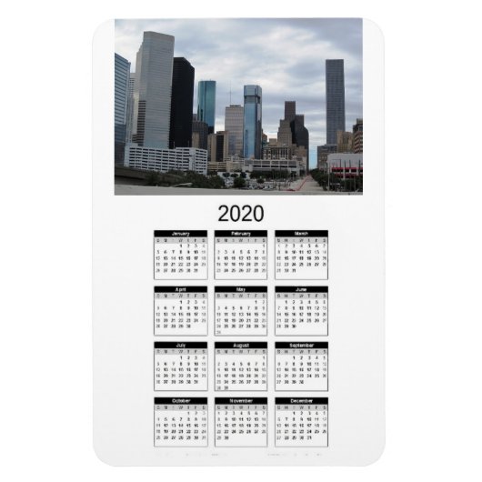 Houston 2020 Full Year Magnetic Calendar One Photo Magneet (Verticaal)