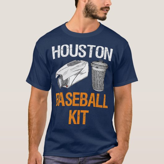 Houston Baseball Camera and Trash Can Gag for T-shirt (Voorkant)