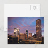 Houston bij nacht briefkaart (Voorkant / Achterkant)