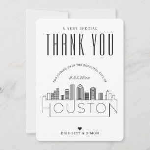 Houston bruiloft   Dank u + fotokaart Kaart