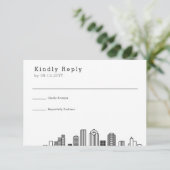 Houston bruiloft | Gestileerde Skyline RSVP (Staand voorkant)