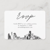 Houston Bruiloft Minimalistische schets RSVP Informatiekaartje (Voorkant)