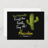 Houston Cactus Funny Retro Briefkaart (Voorkant / Achterkant)