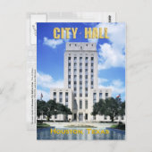 Houston City Hall, Texas Briefkaart (Voorkant / Achterkant)