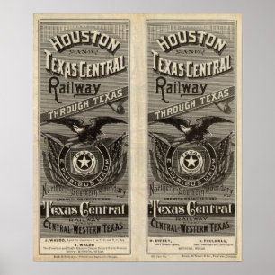 Houston en Texas Central Railway through Texas 2 Poster