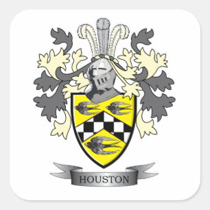 Houston Family Crest Coat of Arms Vierkante Sticker