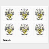 Houston Family Crest Coat. Vierkante Sticker (Vel)