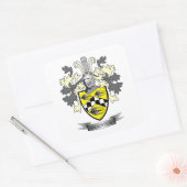 Houston Family Crest Coat. Vierkante Sticker (Envelop)