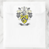 Houston Family Crest Coat. Vierkante Sticker (Tas)