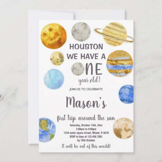 Houston Galaxy Invitations d'anniversaire (Devant)